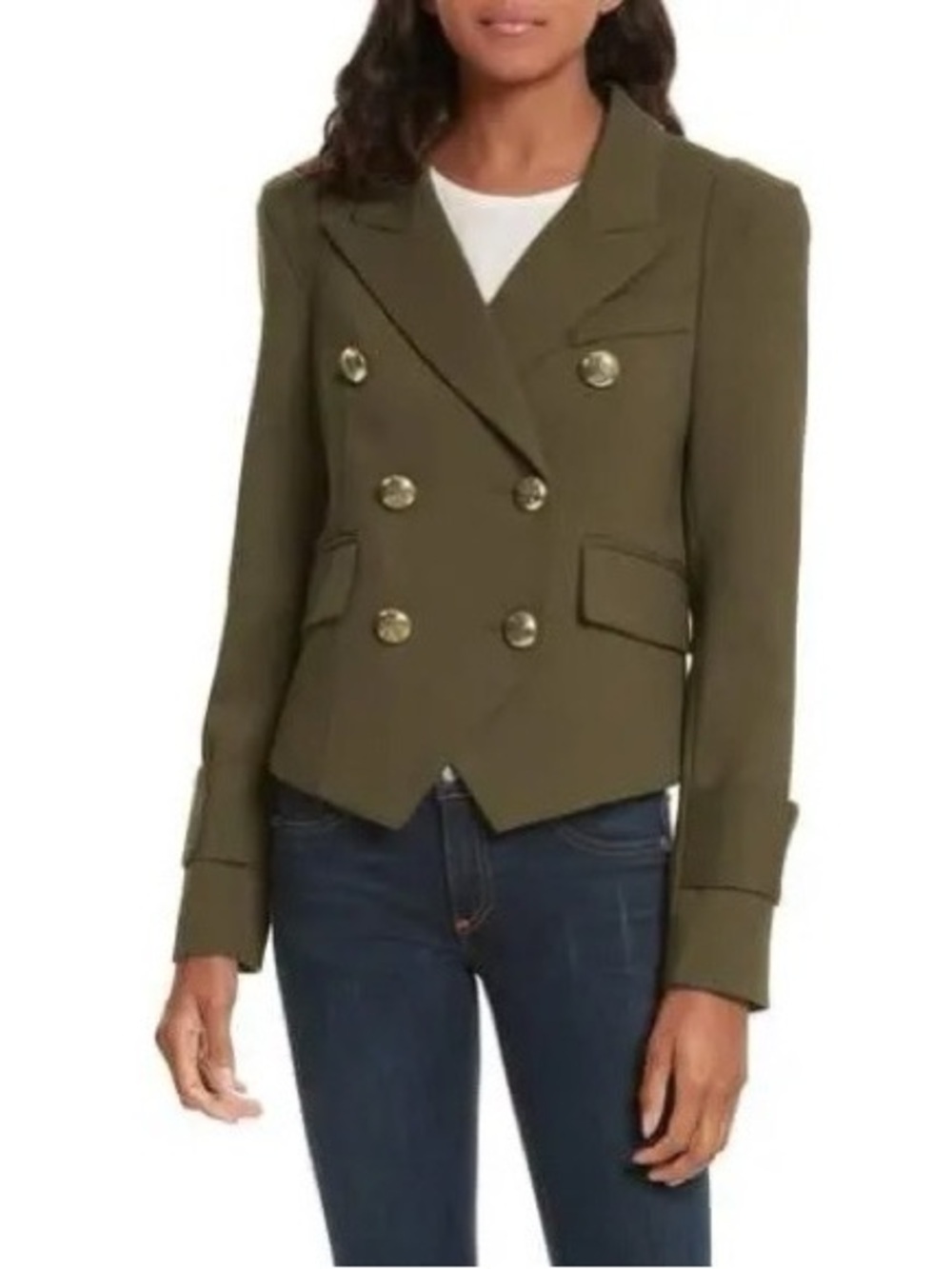 Smythe Pagoda Cadet Wool Blend Jacket In Army Size 12